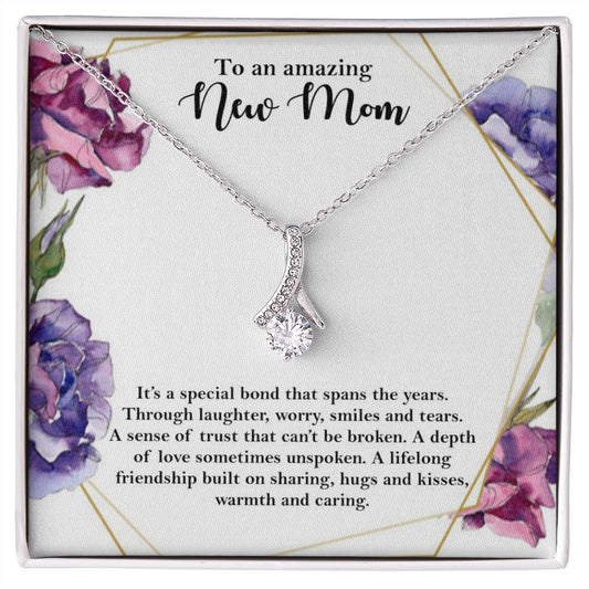 To an amazing New MOM  Alluring Beauty necklace - 18k White and Gold