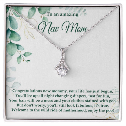Congratulations new mommy - Alluring Beauty necklace - 18k White and Gold