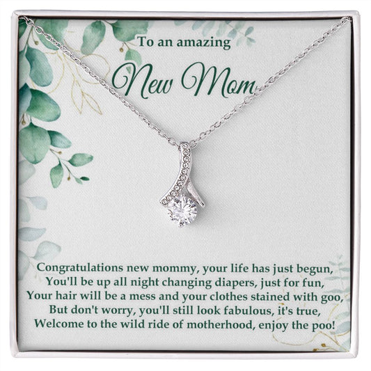 Congratulations new mommy - Alluring Beauty necklace - 18k White and Gold