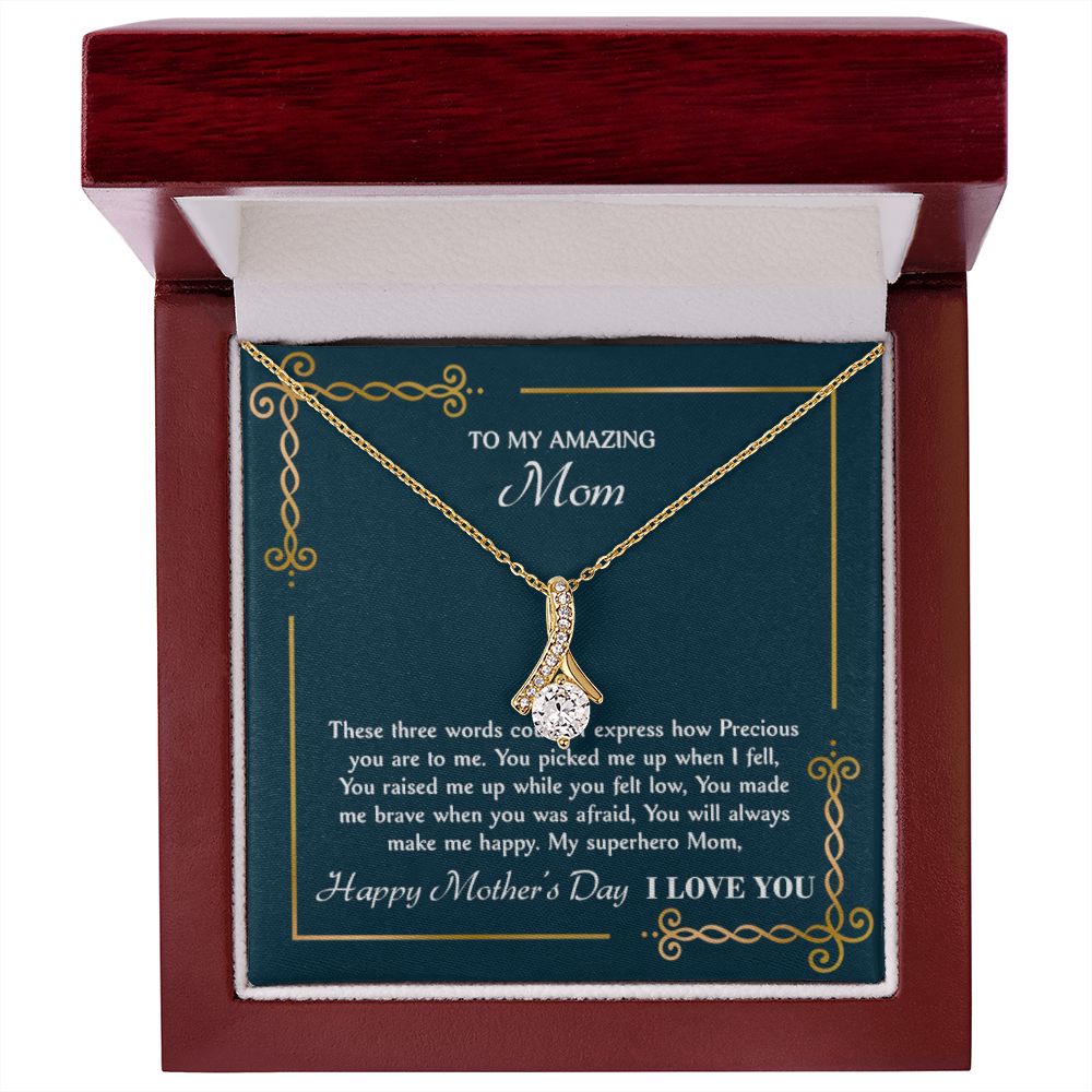 Superhero Mom  Alluring Beauty necklace - 18k White and Gold