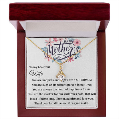 Happy Mother's Day - Alluring Beauty necklace - 18k White and Gold