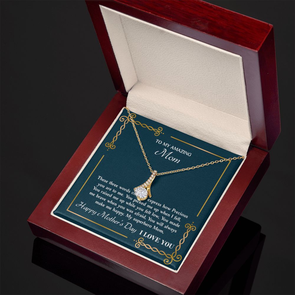 Superhero Mom  Alluring Beauty necklace - 18k White and Gold