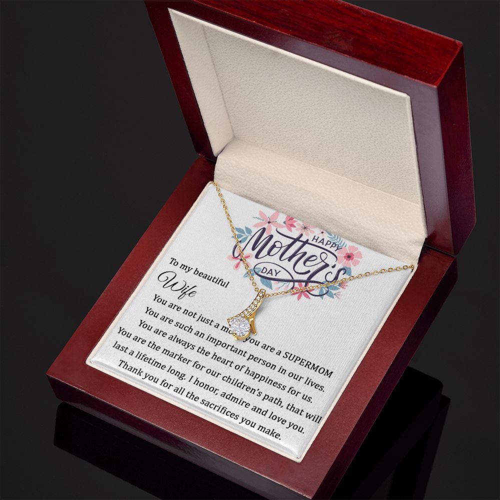Happy Mother's Day - Alluring Beauty necklace - 18k White and Gold
