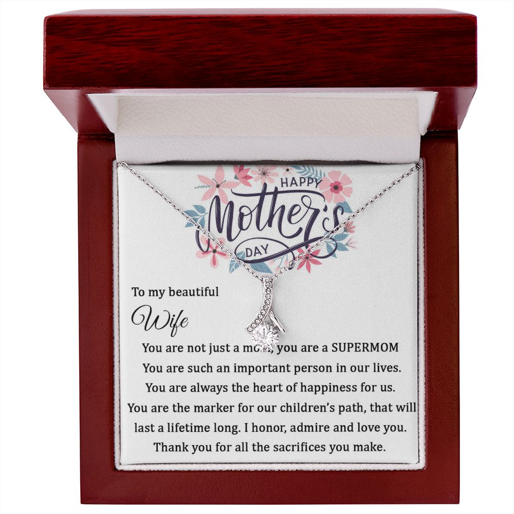 Happy Mother's Day - Alluring Beauty necklace - 18k White and Gold