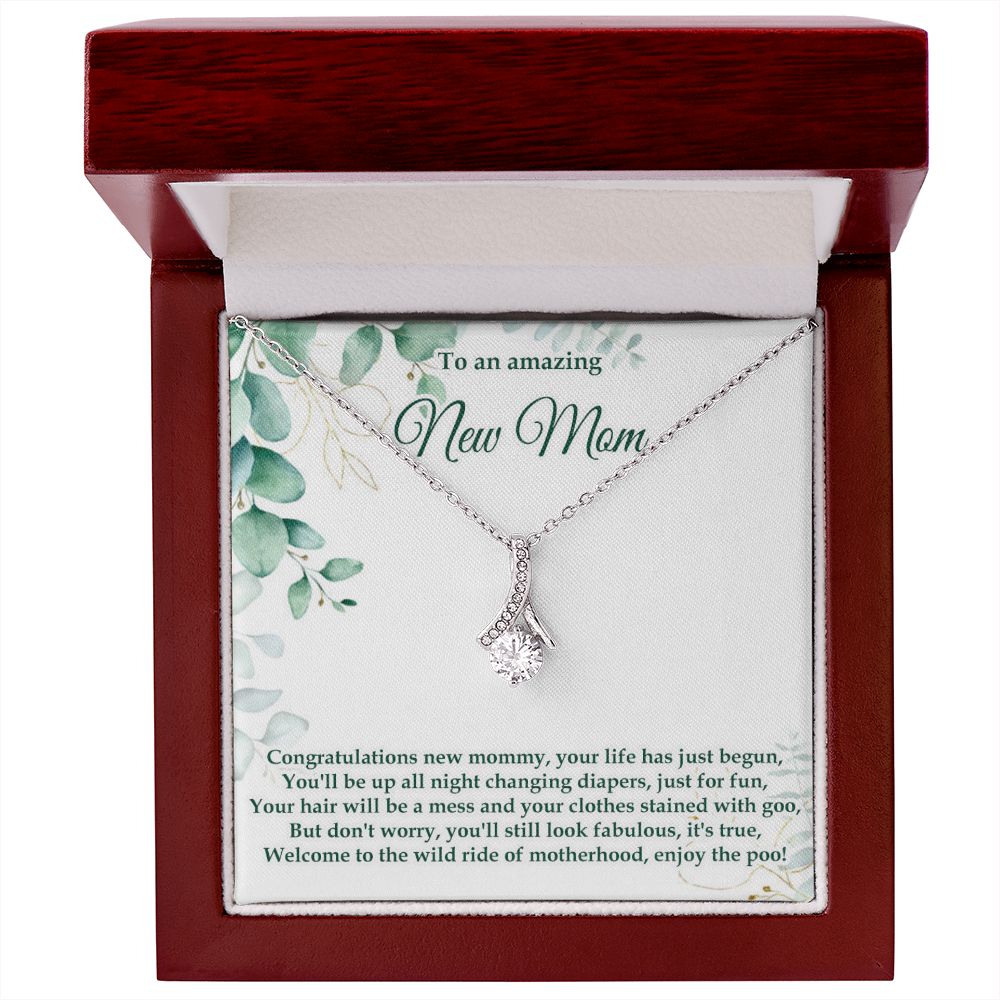 Congratulations new mommy - Alluring Beauty necklace - 18k White and Gold