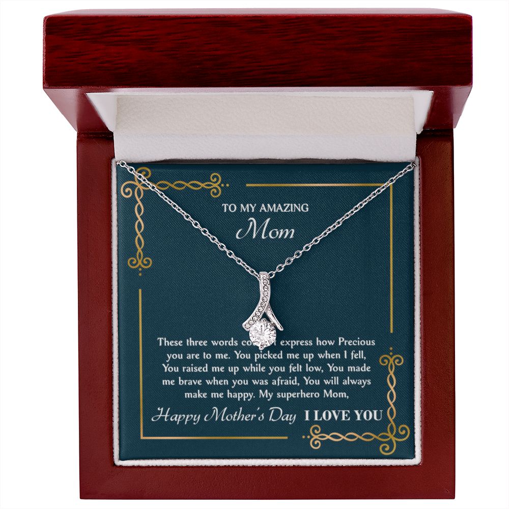 Superhero Mom  Alluring Beauty necklace - 18k White and Gold