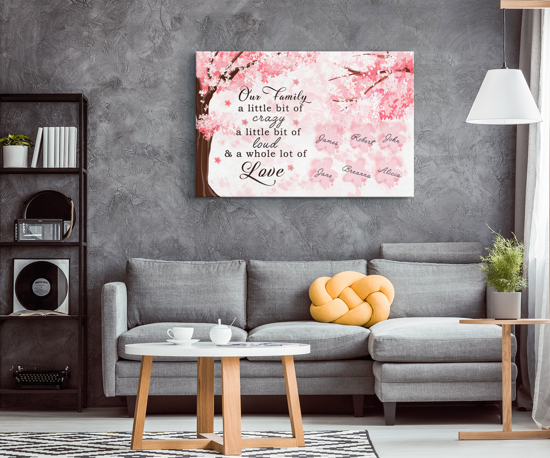 Our Family | Flower Family Canvas | Personalized Framed Canvas Art - Touch Of Divine