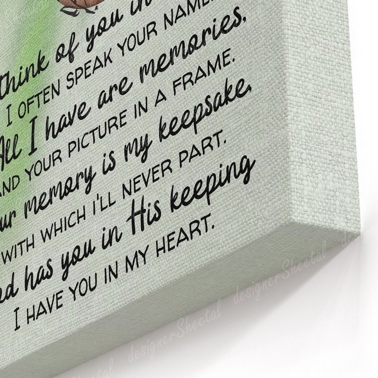 I miss you mother, loss of mother memorial canvas, heaven canvas Art - Touch Of Divine