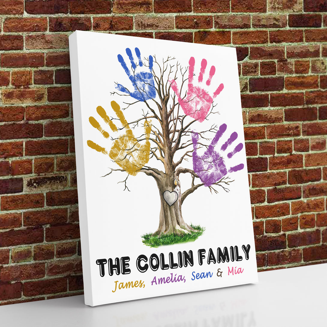 Hand Print Family Name Canvas Art - Touch Of Divine