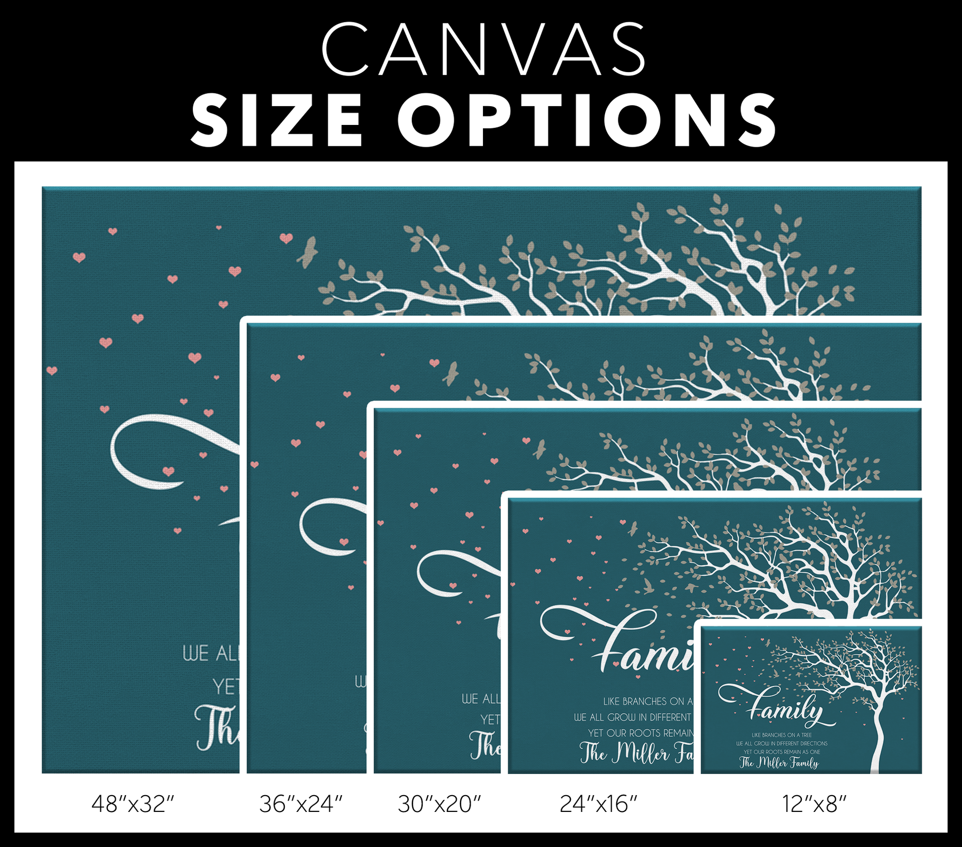 Family Like Branches on a Tree Canvas Wall Art - Touch Of Divine