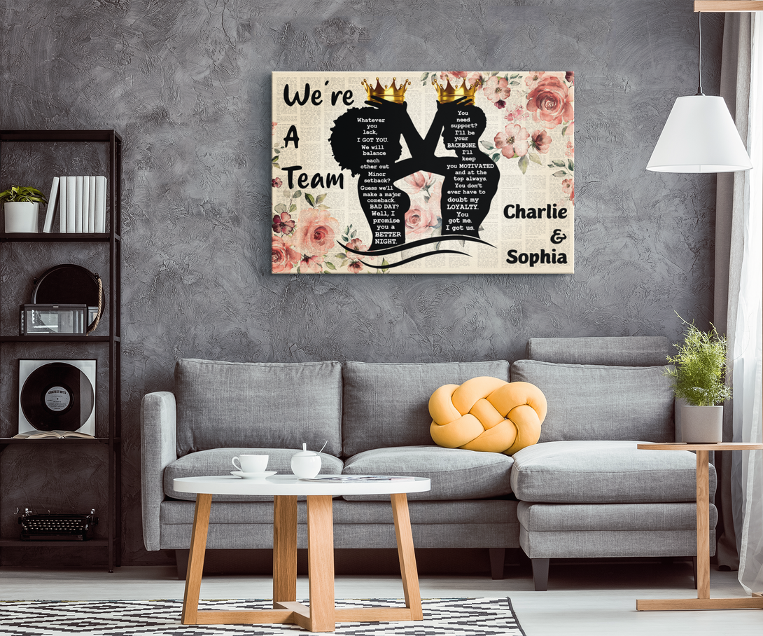 We're a Team Canvas | Personalized Framed Canvas Art - Touch Of Divine