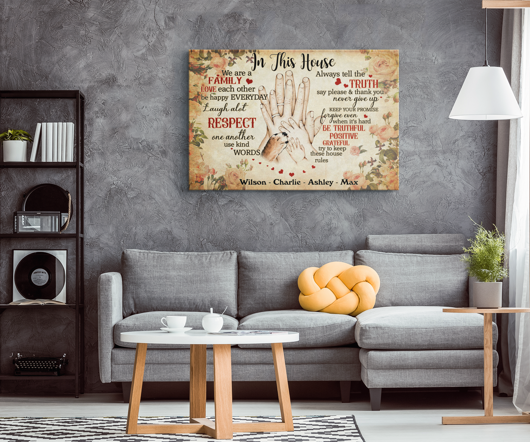 In This House We are a FAMILY | Personalized Canvas Wall Art - Touch Of Divine
