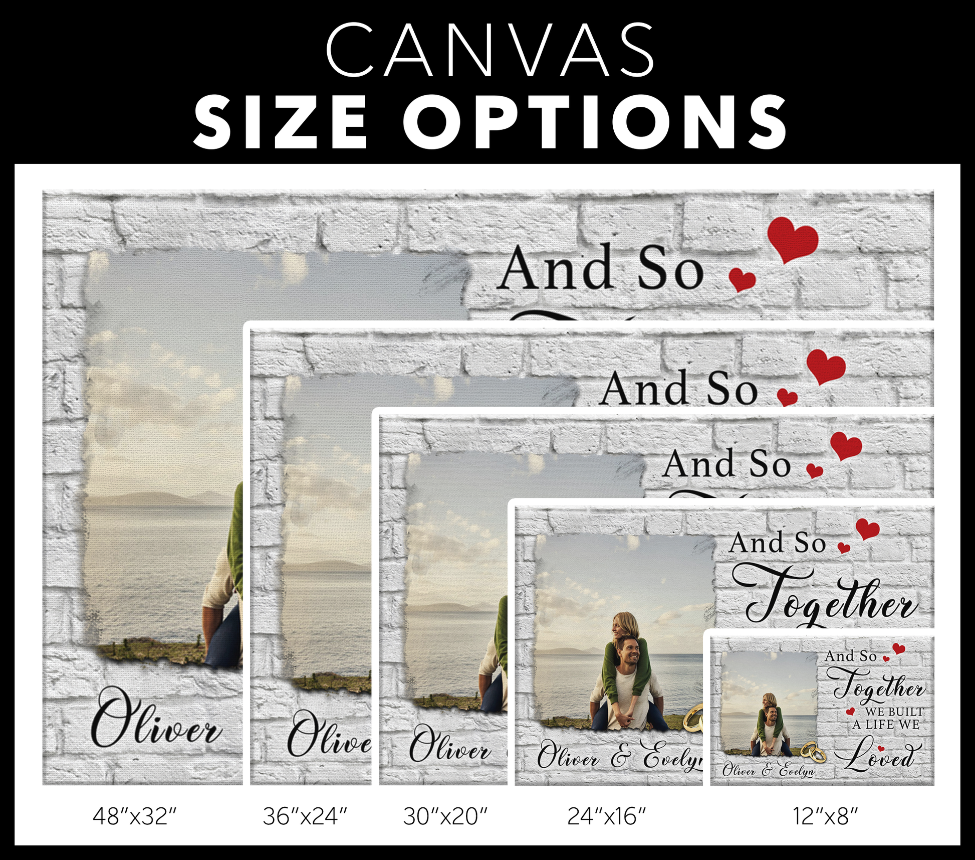 Together we built a Life we Loved | Personalized Framed Canvas Art - Touch Of Divine