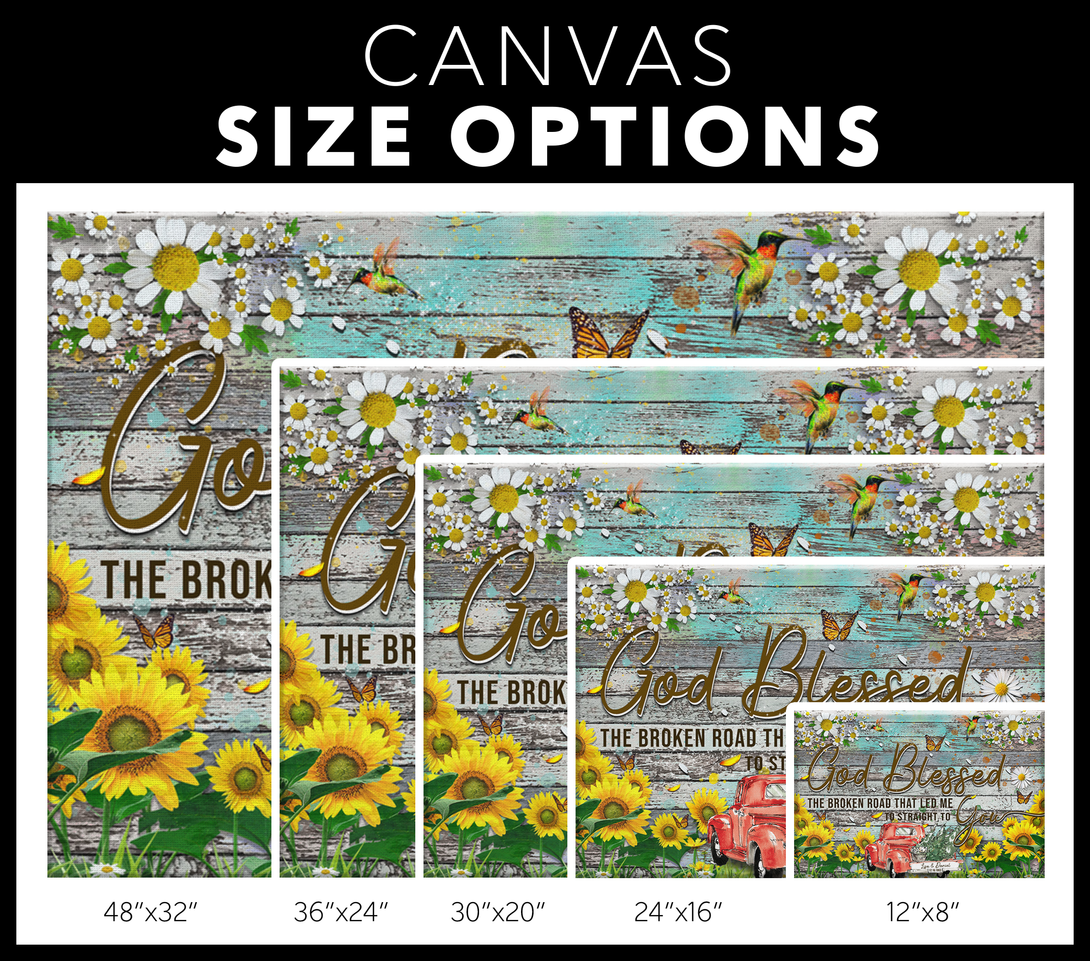 God Blessed the broken road - Husband and Wife Personalized Canvas Wall Art - Touch Of Divine