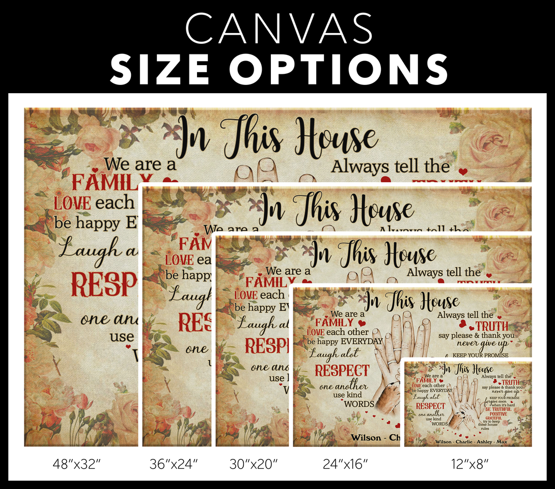 In This House We are a FAMILY | Personalized Canvas Wall Art - Touch Of Divine