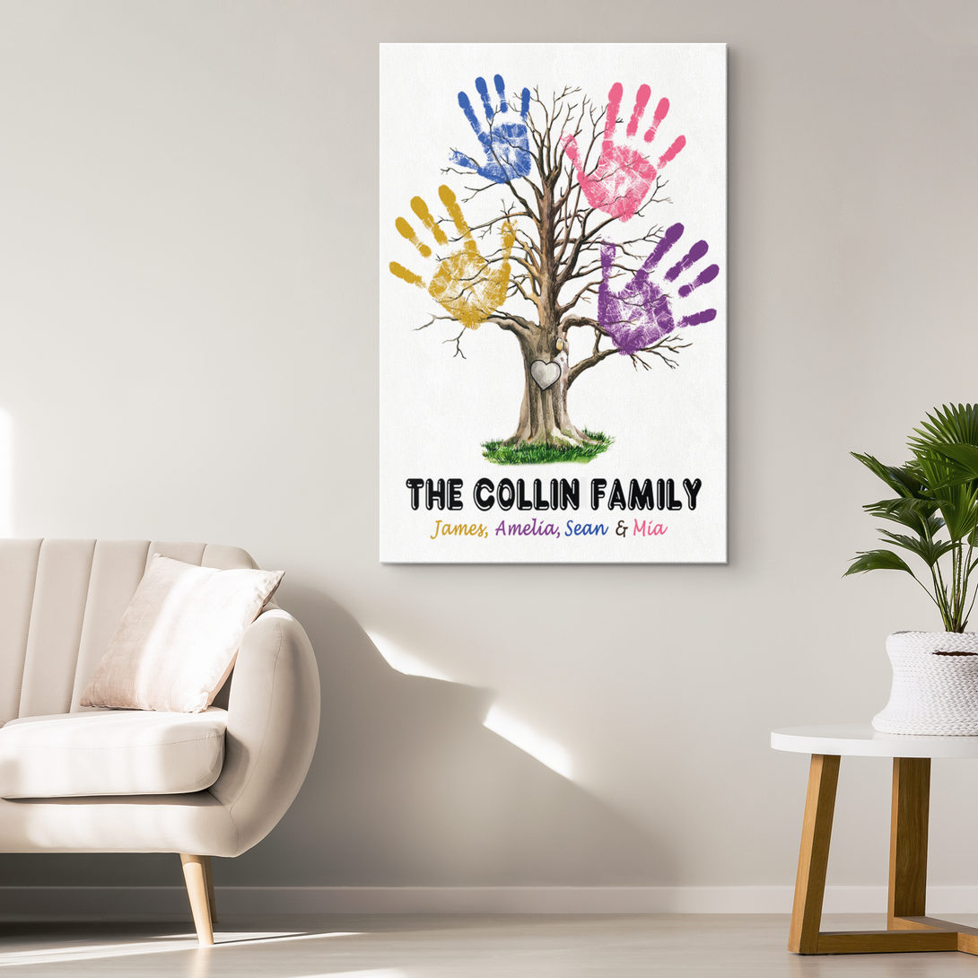 Hand Print Family Name Canvas Art - Touch Of Divine