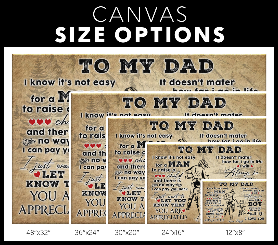 To My Dad My Hero Personalized Framed Canvas Art - Touch Of Divine